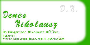 denes nikolausz business card